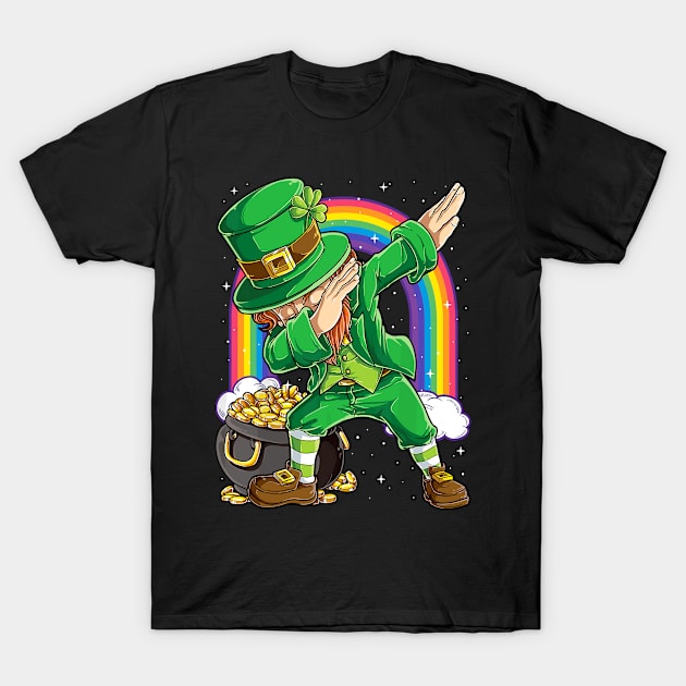 St Patricks Day Funny Dabbing Leprechaun T-Shirt by Egrinset